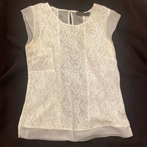 Small, The Limited, off white cap sleeved top